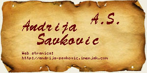 Andrija Savković vizit kartica